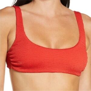 Veronica Beard Celeste Bikini Top Red Size Small